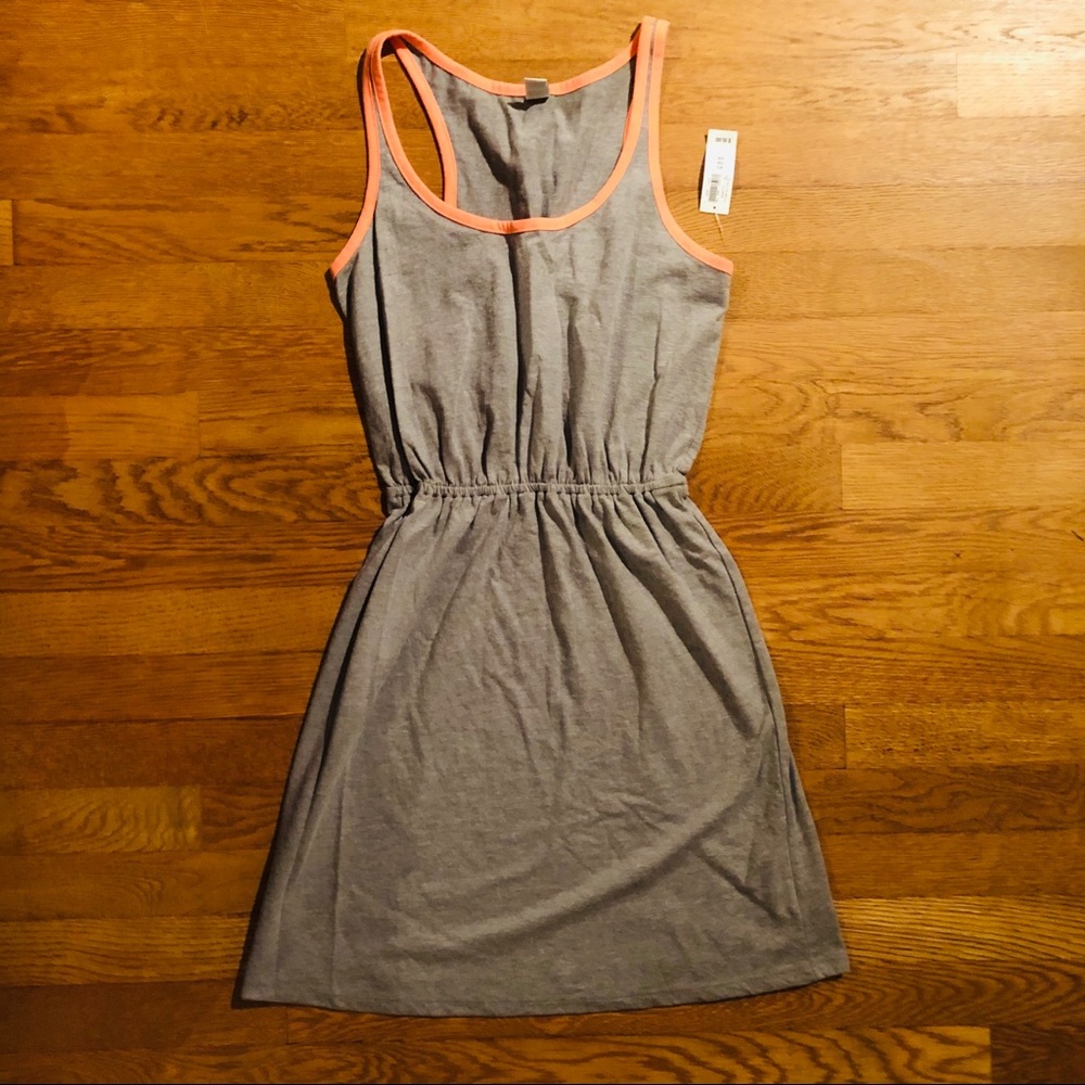 🌴Old Navy Cotton Dress- Coral/Grey- Size XS- NWT